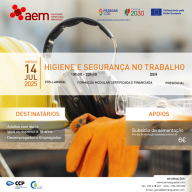 FORMAÇÃO FINANCIADA PÓS-LABORAL: Higiene e Segurança no Trabalho - 25H | 14 Julho