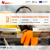 FORMAÇÃO FINANCIADA PÓS-LABORAL: 0349- Segurança, Higiene e Saúde no Trabalho | 25H | N2 - 14 Janeiro