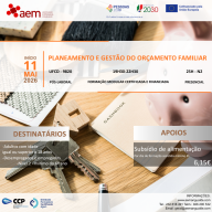 FORMAÇÃO FINANCIADA PÓS-LABORAL: UFCD - 9820- Planeamento e gestão do orçamento familiar | 25H | N2 - 11 de Maio